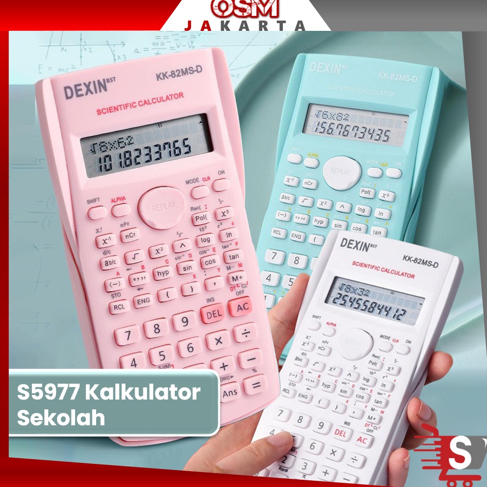 

XIX513 HOT OSM JKT S5977 Kalkulator Sekolah Kalkulator Scientific Kalkulator Ilmiah 24 Fungsi Kalkulator Sains Kalkulator SinCosTan
