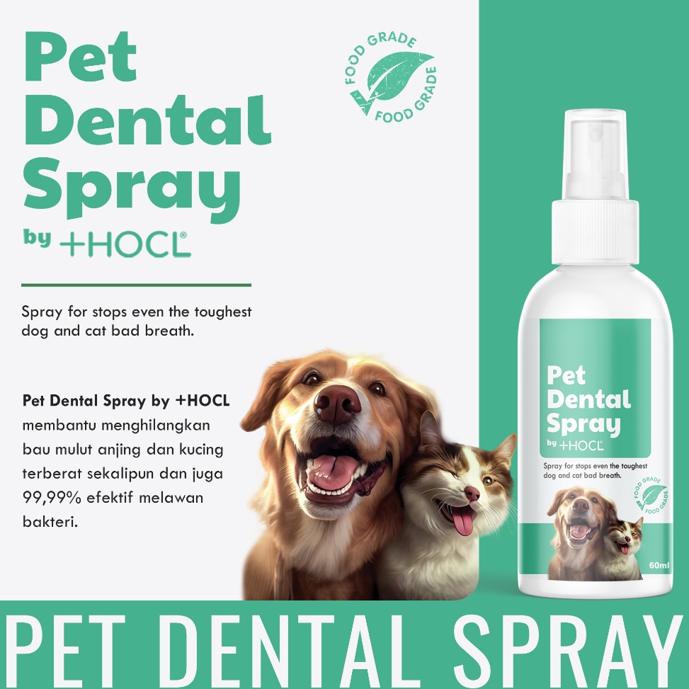 AHN641  77 HOCL Penghilang Bau Mulut Anjing Kucing Bahan Alami Aman  Food Grade