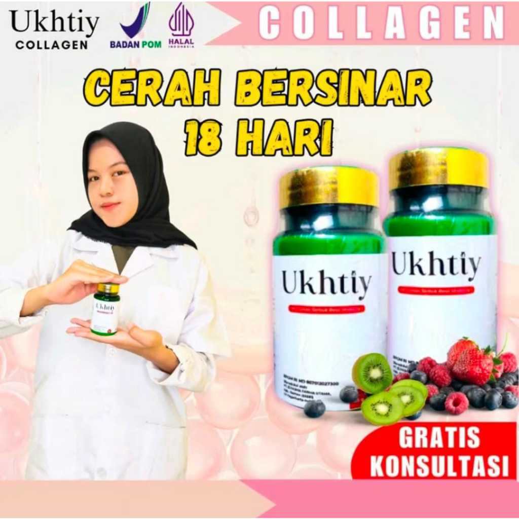 Ukhtiy Collagen Original Collagen Mencerahkan Dan Melembapkan Kulit Memudarkan Flek Hitam Merata Ukh