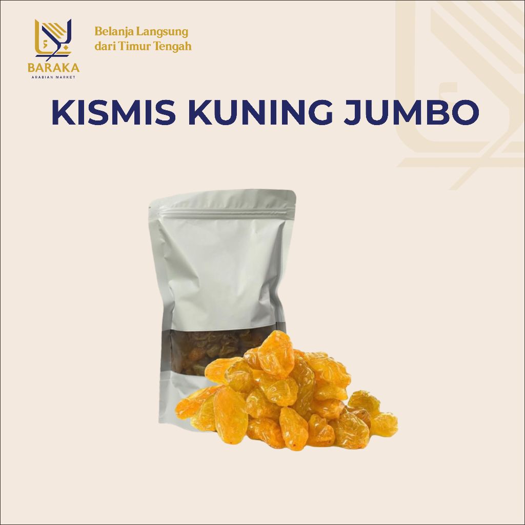 

Kismis Kuning Jumbo 250g,500g dan 1kg