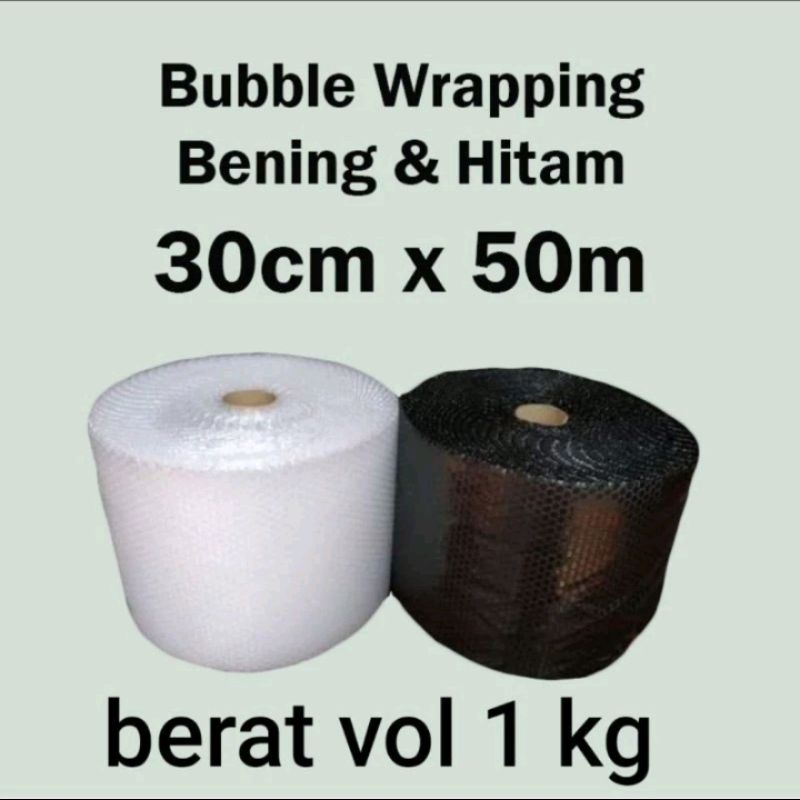 

BUBBLE WRAP 50 METER X 30CM TEBAL, READY HITAM & PUTIH