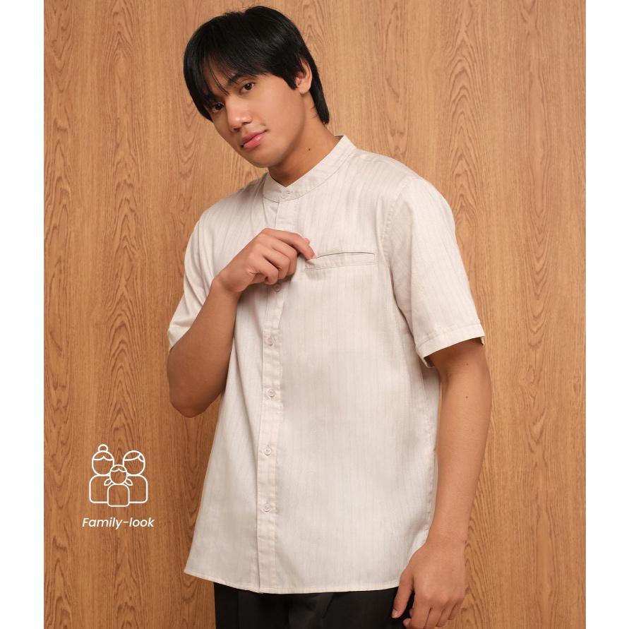 TEBUS MURAH THENBLANK  Men Prime Shirt Short Sleeve Kemeja Koko Pria
