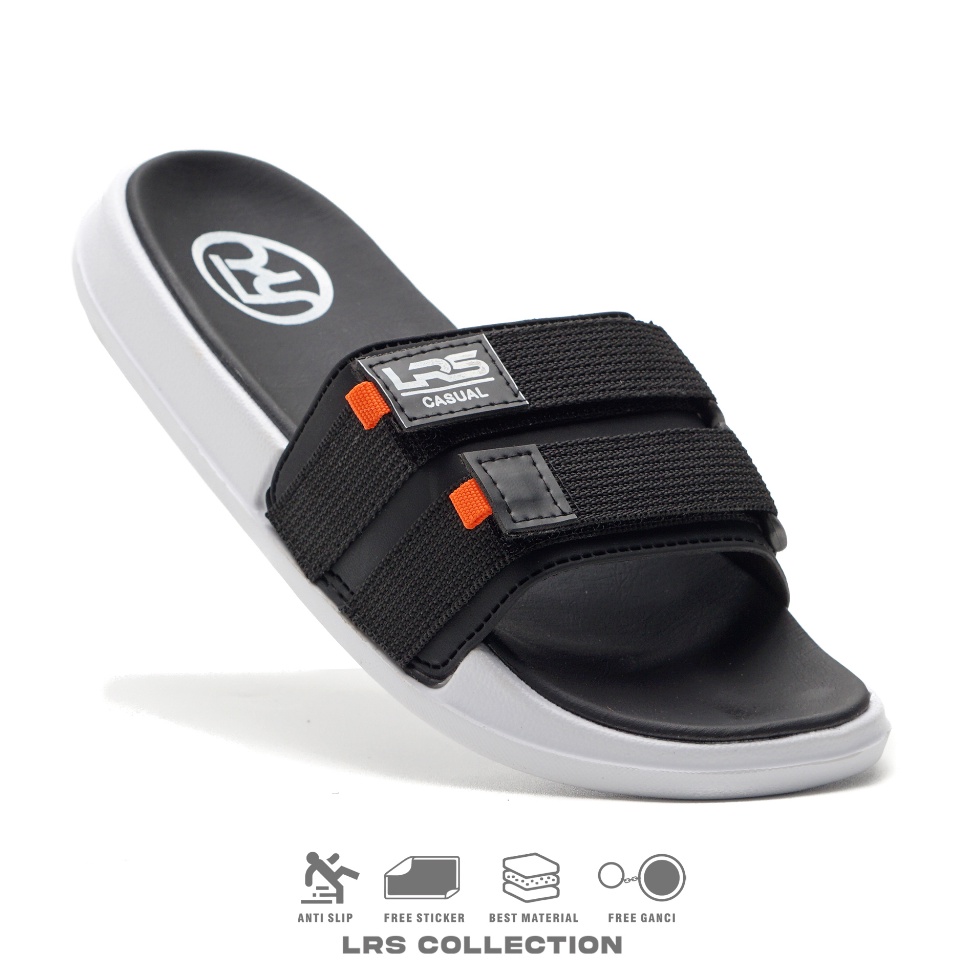 Terpopuler Lrs Pervez Grey  Sandal slide slop ringan sendal main traveling Lrs Casual