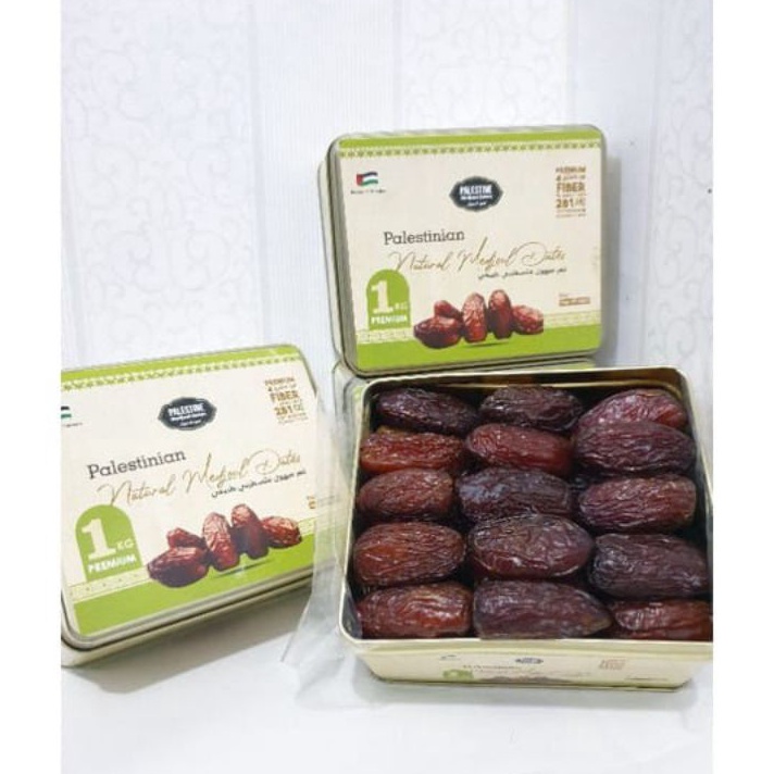 

PROMO SALE Kurma Medjool Palestina Jumbo Grade A 1kg Original Palestine DatesKemasan Kaleng Premium
