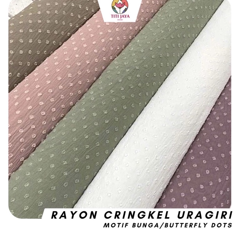 Mau Hemat TERMURAH Rayon CRINKLE CEY Airflow URAGIRI ONE TONE Original  Kain Katun Motif Dots oneton
