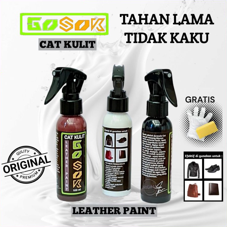Murah Banget Cat Kulit Sepatu Repaint Canvas Cat jaket kulit tas Gosok Leather Paint Acrylic Rubber 
