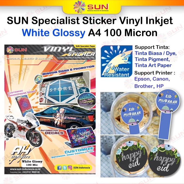 

MRB267 murah Sticker Vinyl Inkjet Anti Air A4 Kertas SUN Sticker Vinyl Inkjet Matte Glossy Transparant Hologram Gold Silver A4 Waterproof Anti Air isi 1 lembar epsoncanonhpbrother oridyepigmentart paper ink 664 3 673 79 81