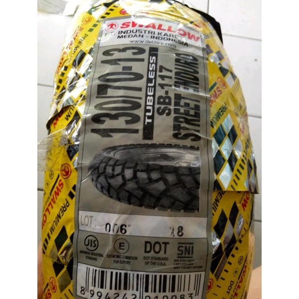 Paketan Ban SWALLOW 120/70-13 & 140/70-13 SB-117 TUBELESS