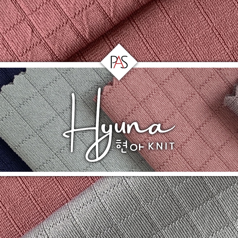 Siap Kirim MINIMAL 2X KLIK UNTUK 1 YARD Kain Knit Rajut Ecer Motif Kotak Bahan Hyuna Knit Premium HA