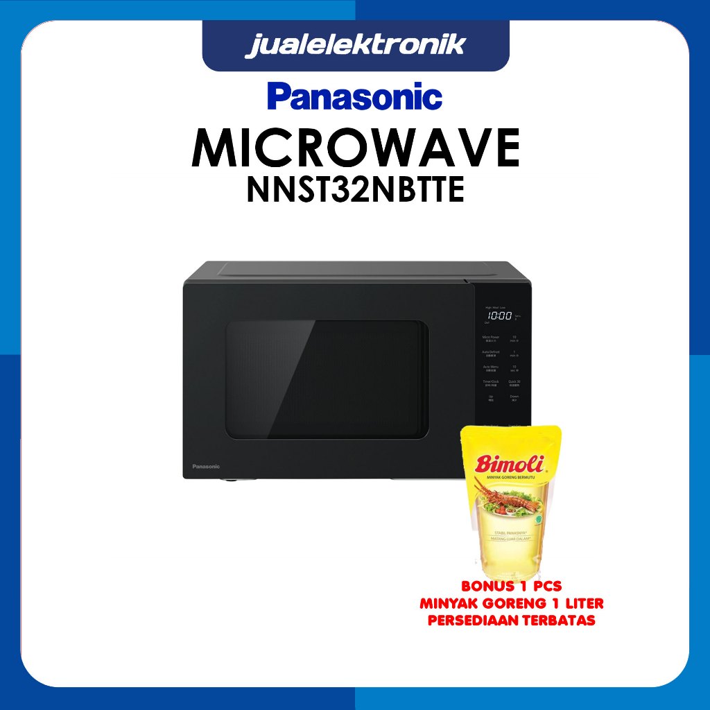 Panasonic NNST32NBTTE – Microwave Solo 450 Watt 25 Liter Digital 10 Automenu