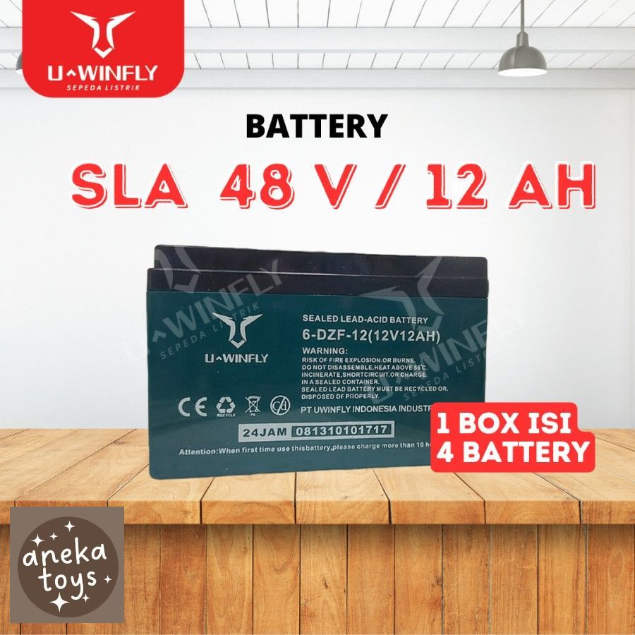 Aki Sepeda Listrik Uwinfly 48V12Ah (1 Set/Kardus)