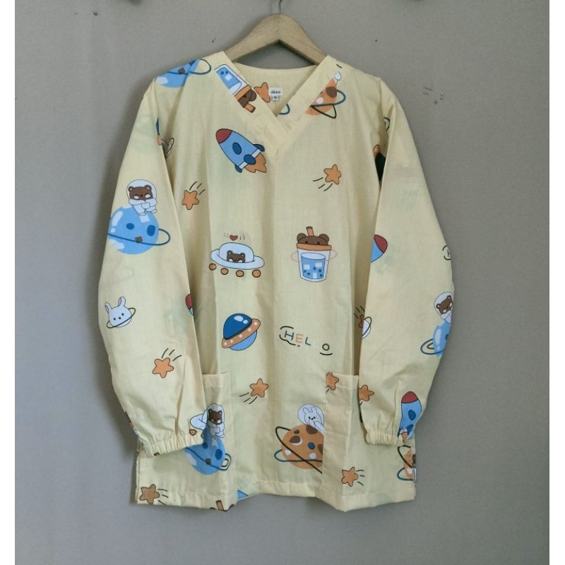 Baju jaga dokter / Baju perawat / Baju KoAs motif karakter