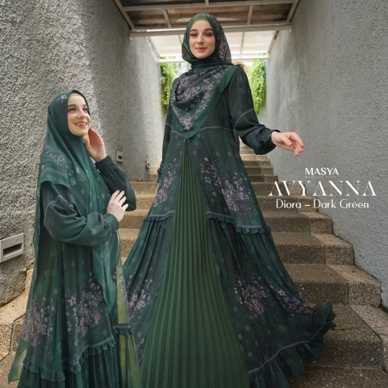 [READY SIAP KIRIM MASYA] GAMIS SYARI TERBARU / DRESS SET PRINTING " SALE LEBARAN " by MASYA MADENIA 
