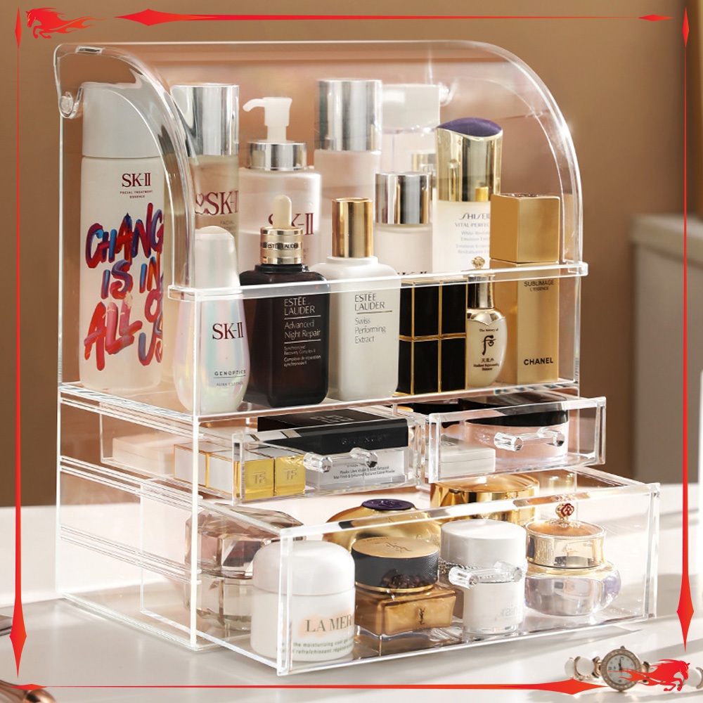 TOP1570 Rak Kosmetik Acrylic / Rak Penyimpanan Kosmetik / Rak Organizer Acrylic Besar / Rak Acrylic