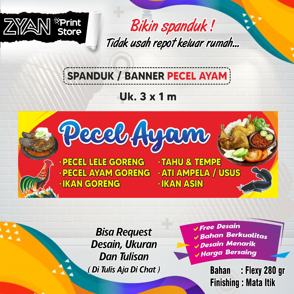SPANDUK BANNER PECEL AYAM
