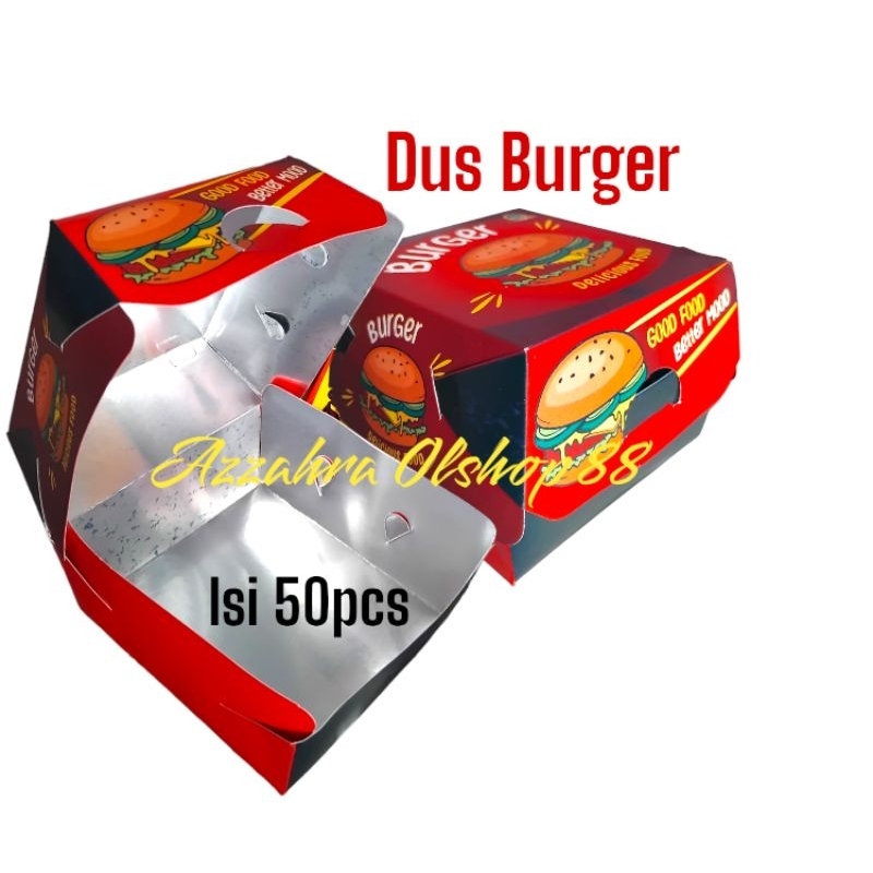 box burger / kemasan burger / kotak burger / dus burger / kertas burger