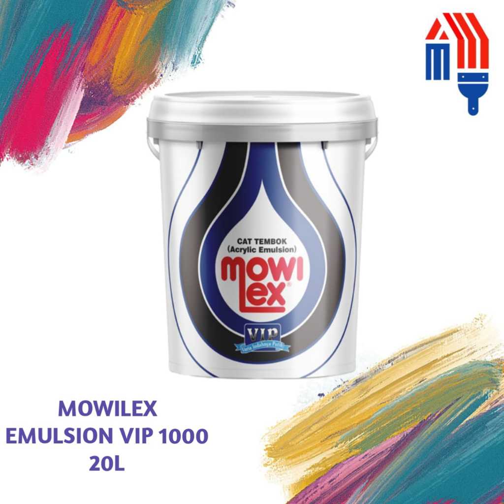 Mowilex Emulsion VIP E 1000 Putih Prima 20 Liter Pail / Cat Interior mowilex (Bebas Request Warna)