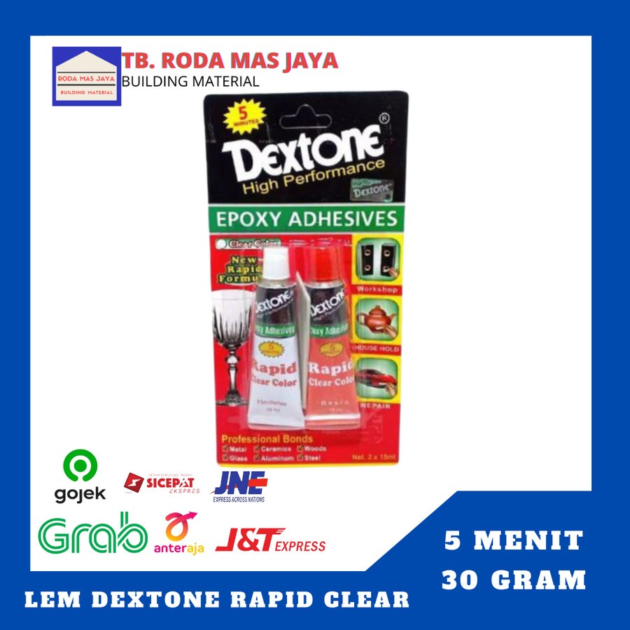 Lem Besi / Plastic Steel / Epoxy Adhesive merk Dextone Rapid Clear