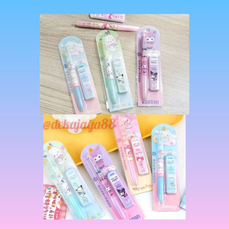 

Pensil mekanik 0.5mm motif sanrio cute Dalam 1set sdh termasuk 1 pensil+ isi pensil