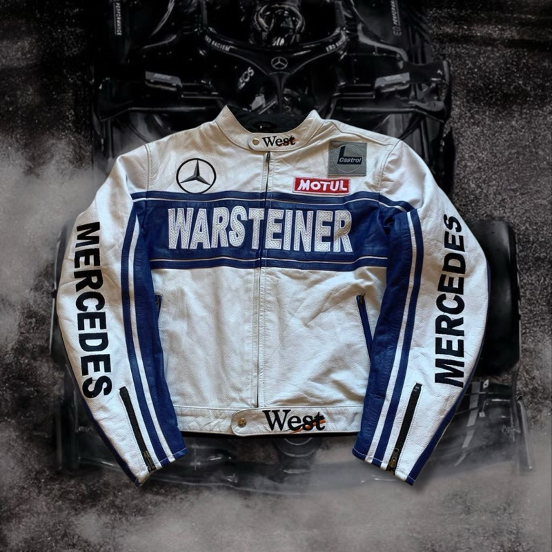 IAMYOURQL - Mercedes Benz White Race Jacket Leather