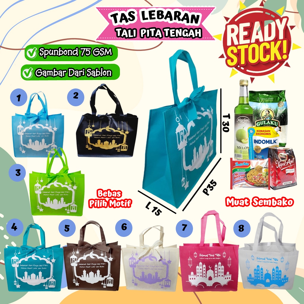 

Goodie Bag Tas Parcel Lebaran idul fitri Sablon Muat Banyak Sembako Ready Stok