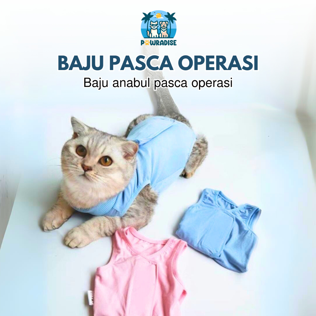 Wil Baju Kucing Anjing Untuk Recovery / Baju Steril Kucing / Baju Pasca Operasi untuk Kucing Anjing