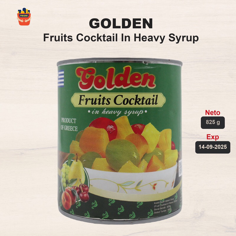 

Golden Fruits Cocktail In Heavy Syrup 820 g - Buah Dalam Kaleng Sirup Manis