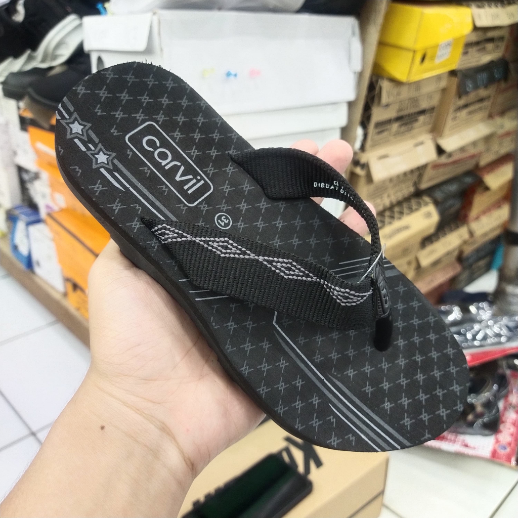 Carvil Martino CP sandal spons anak cowo black,brown,grey 28-32