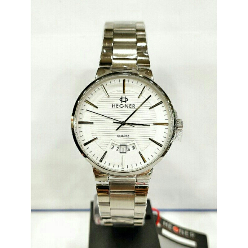 Jam tangan pria HEGNER 5025 silver stainless steel