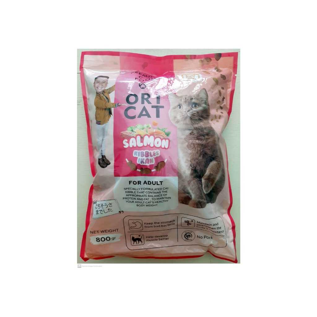 Ori Cat Makanan Kucing Adult Salmon 800Gram Bentuk Ikan (Kering)
