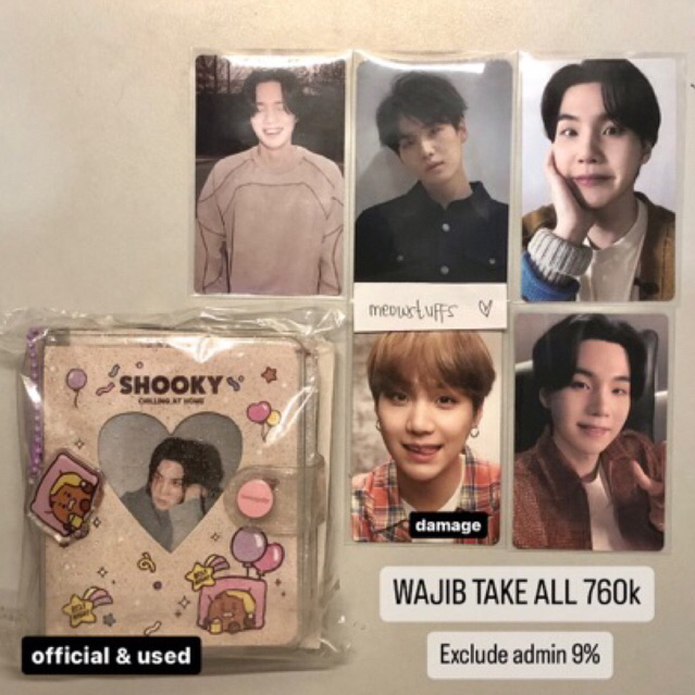 Photocard PC BTS Suga Min Yoongi POB Gummy Weverse Topang Dagu Lucky Draw LD PWS Vinyl Tear Dilan Me