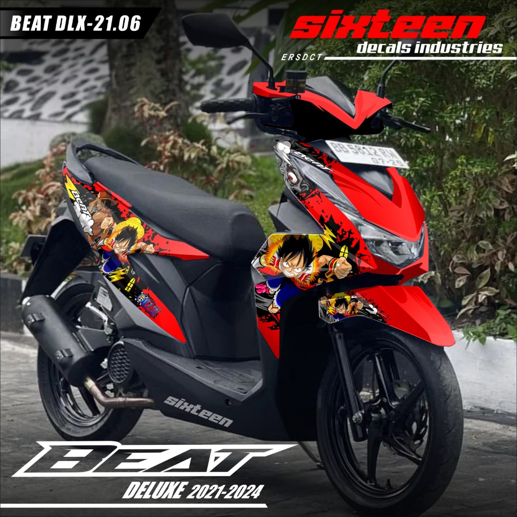 (COD) TERBARU Decal Sticker Honda Beat DELUXE STREET 2020 2021 2022 2023 Full body - Stiker Skotlet 