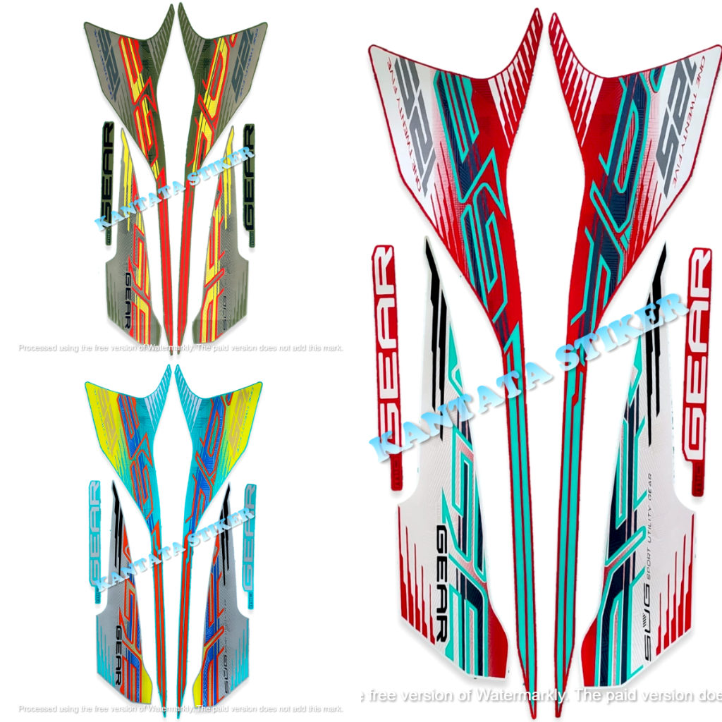 STIKER STRIPING LIS LES BODY MOTOR YAMAHA GEAR 125 2024 STANDAR FULL SET