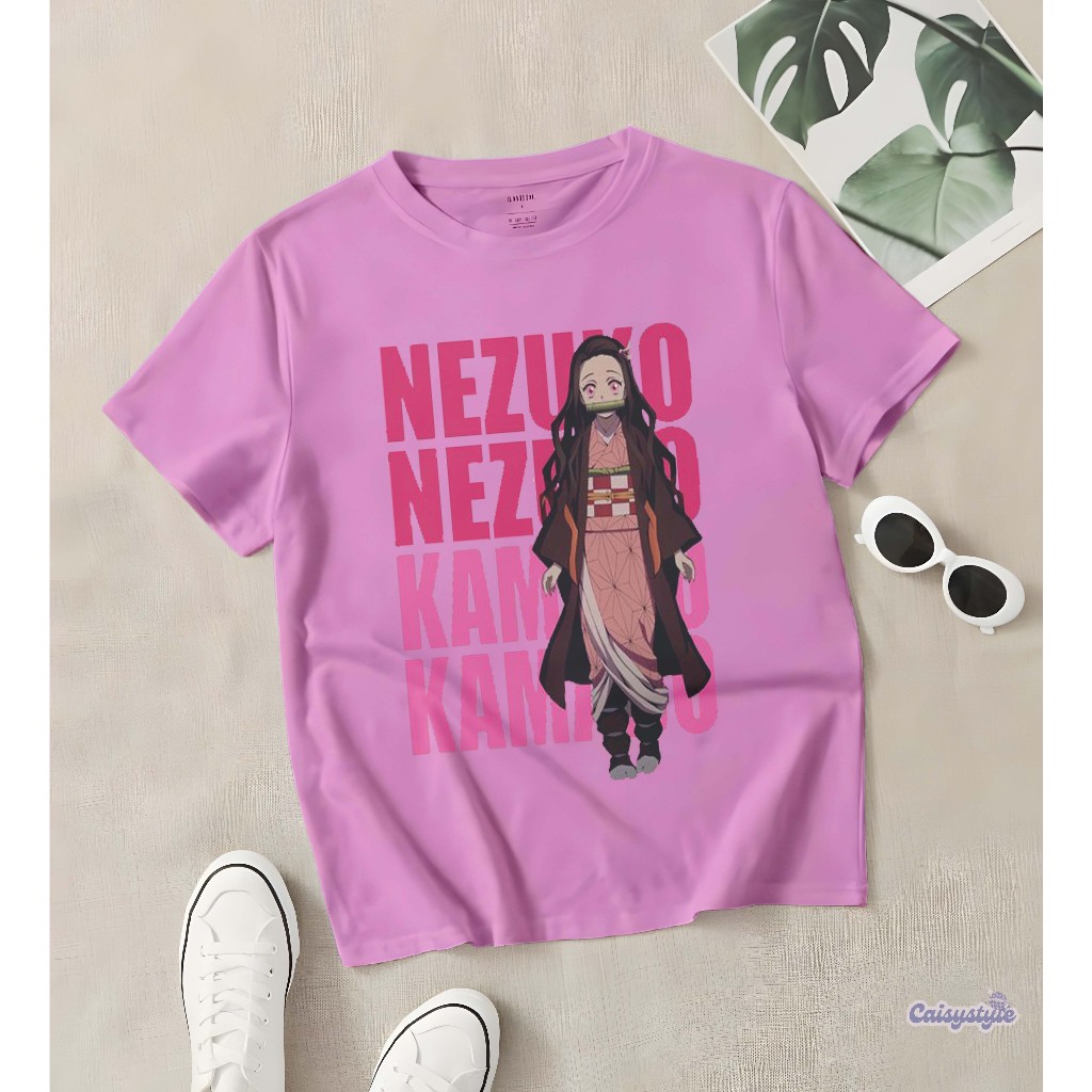 Baju Kaos Anak Perempuan Nezuko Kamado Bahan Premium