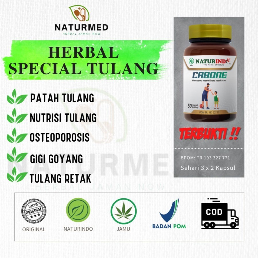 Obat Herbal Peninggi Badan Kalsium Nutrisi Tulang Cabone Naturindo - C - CABONE