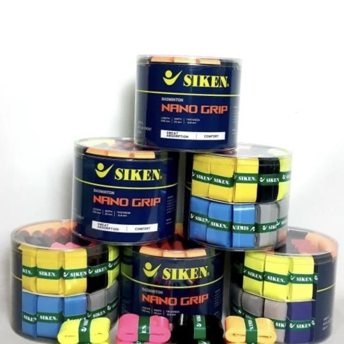 Grip Karet Badminton Tipis Siken Nano Grip ( 50 Pcs) 1 Toples Original