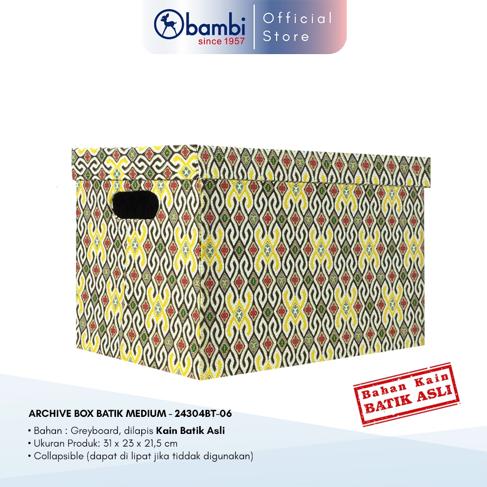 

Bambi Storage Box Edisi Premium Kain Batik Asli Cap Solo Medium Size Original