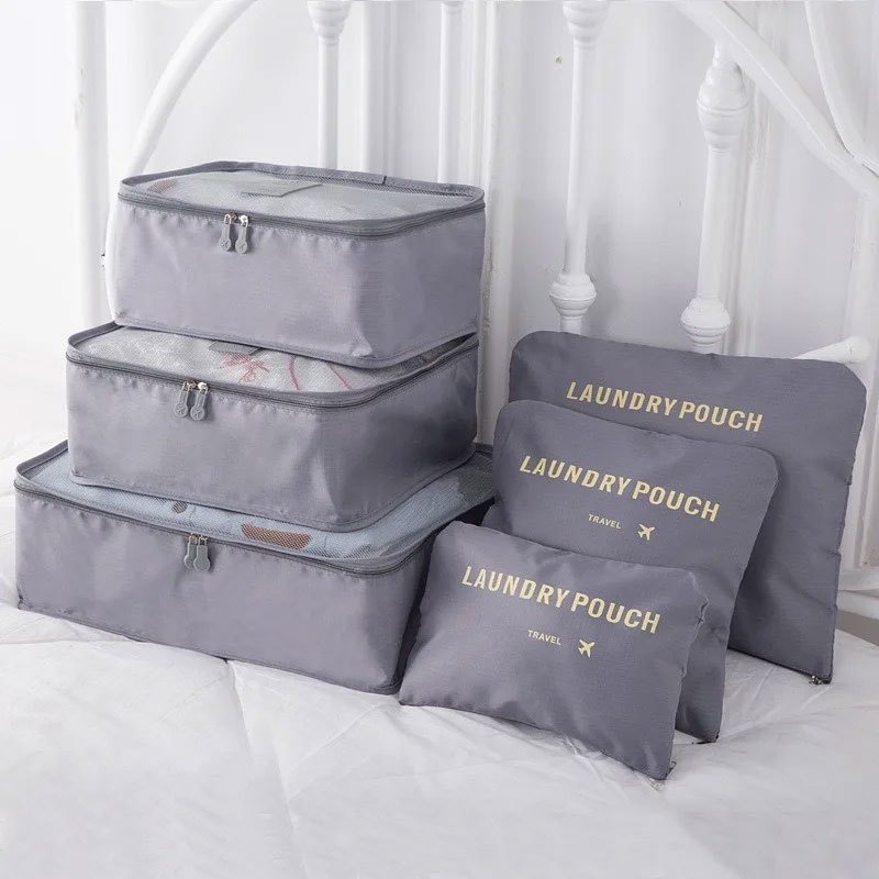 GROSIR JOGJA || Tas Travel Bag Laundry Organizer Packing Cubes Multi Size 6 PCS