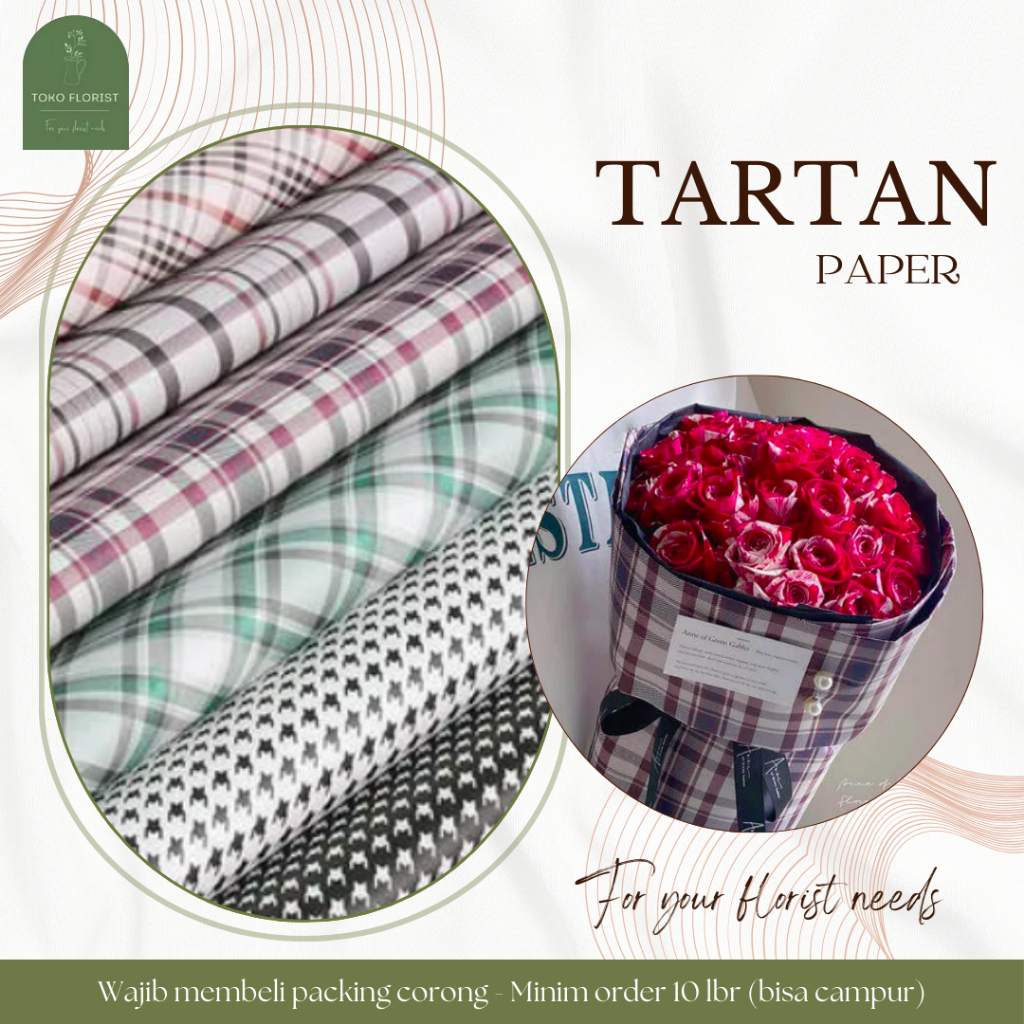 

Kertas Buket Bunga TARTAN | ECER 5PC / GROSIR