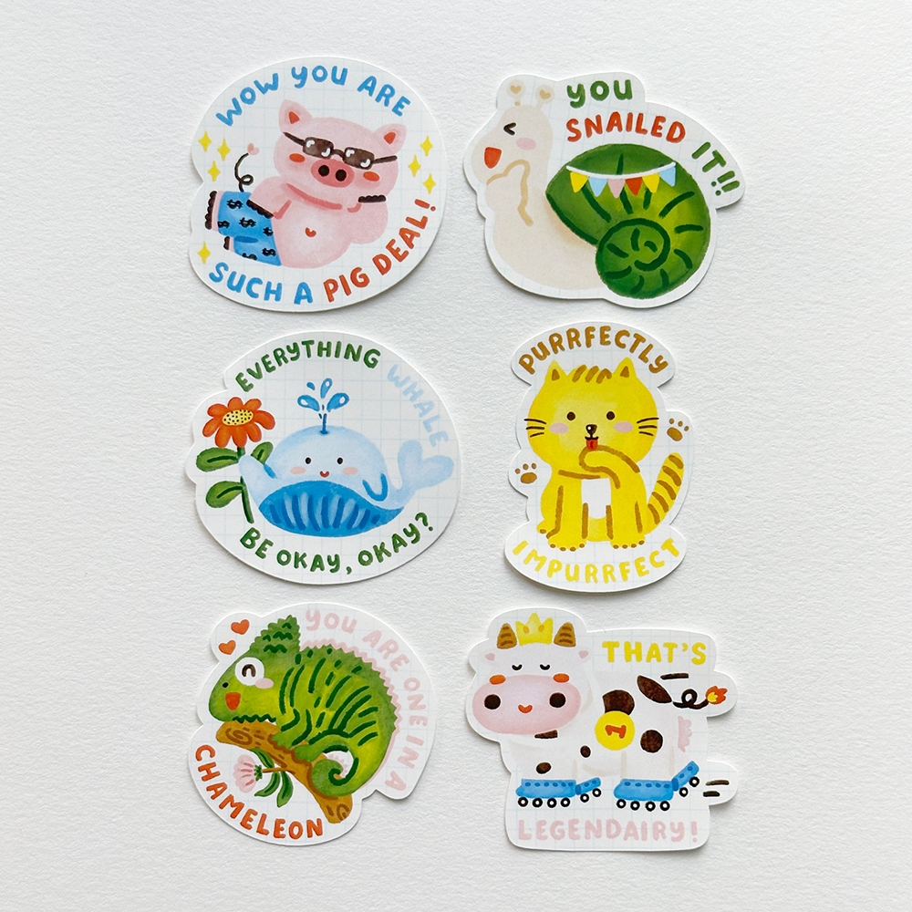 

Stiker Binatang Peekmybook Pun is Fun / Stiker Pelesetan Animal Lucu / Deco Sticker