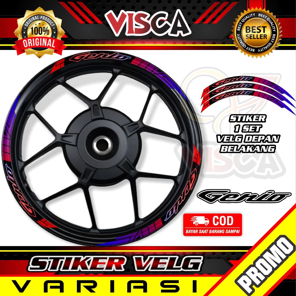 Stiker Velg - Sticker Velk - Stiker Cutting Velg - Stiker Velk Motor Genio Bunglon Custom