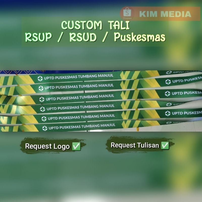 

Tali Id Card RSUD Tali RSUP Tali PUSKESMAS Custom Logo Satuan Ecer Printing Waterproff