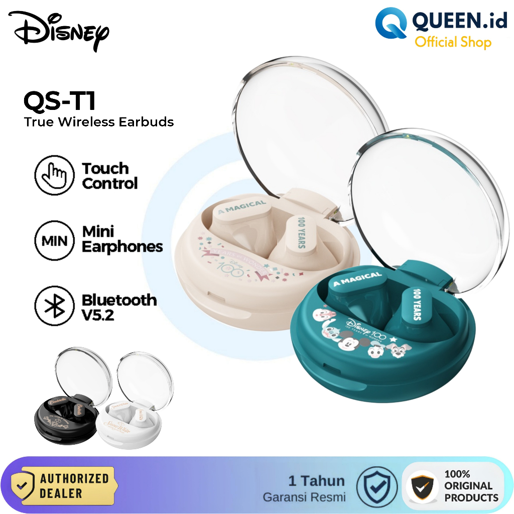 	 Disney QST1 TWS Mini True Wireless Earbuds Headset Bluetooth 5.2 HiFi	