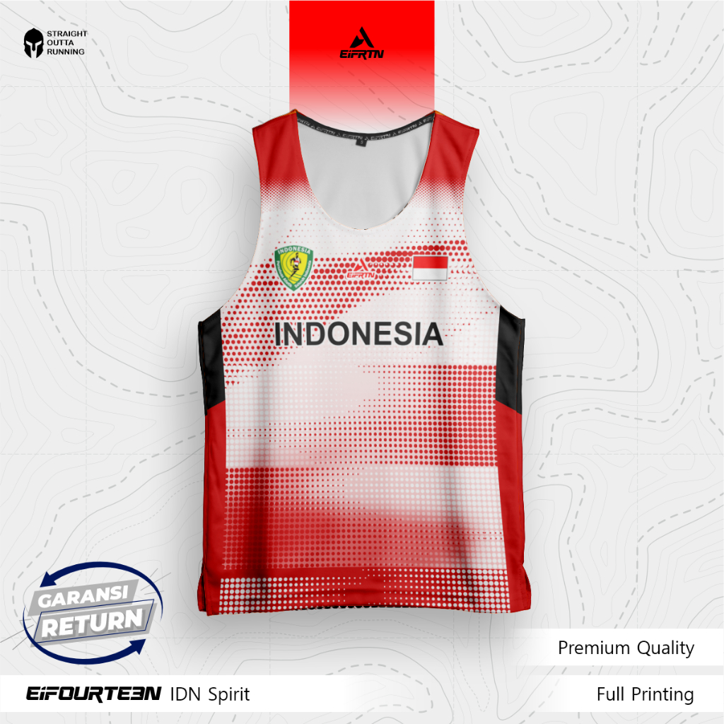 EiFRTN Baju Kaos Singlet Lekbong Lari Running Timnas Indonesia PASI Tahun 2024 | IDN SPIRIT