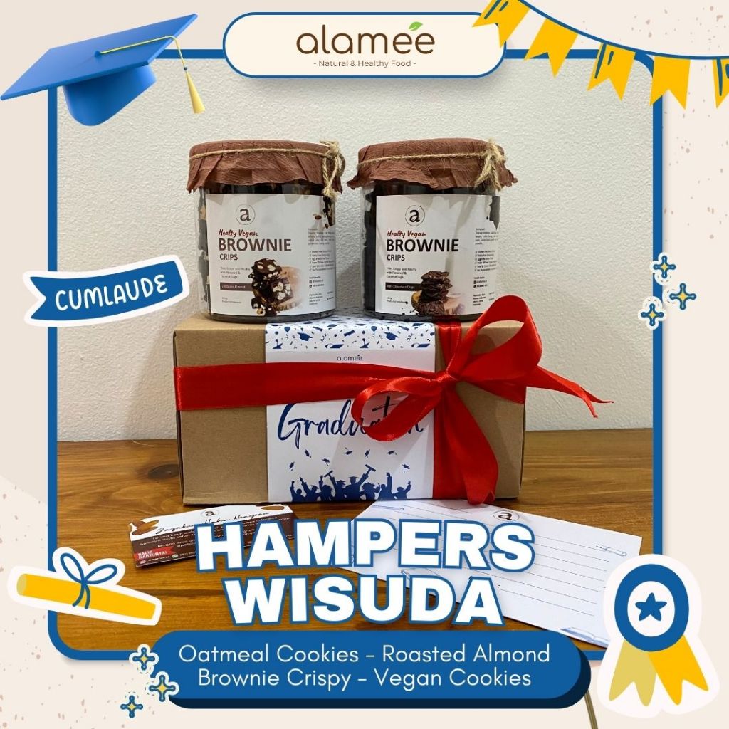 

Kado Wisuda Hampers Graduation Gift Hadiah Cemilan Sehat Oatmeal Cookie Kacang Almond Mede Snack Diet Kue Kering Parcel Gift Box Bingkisan