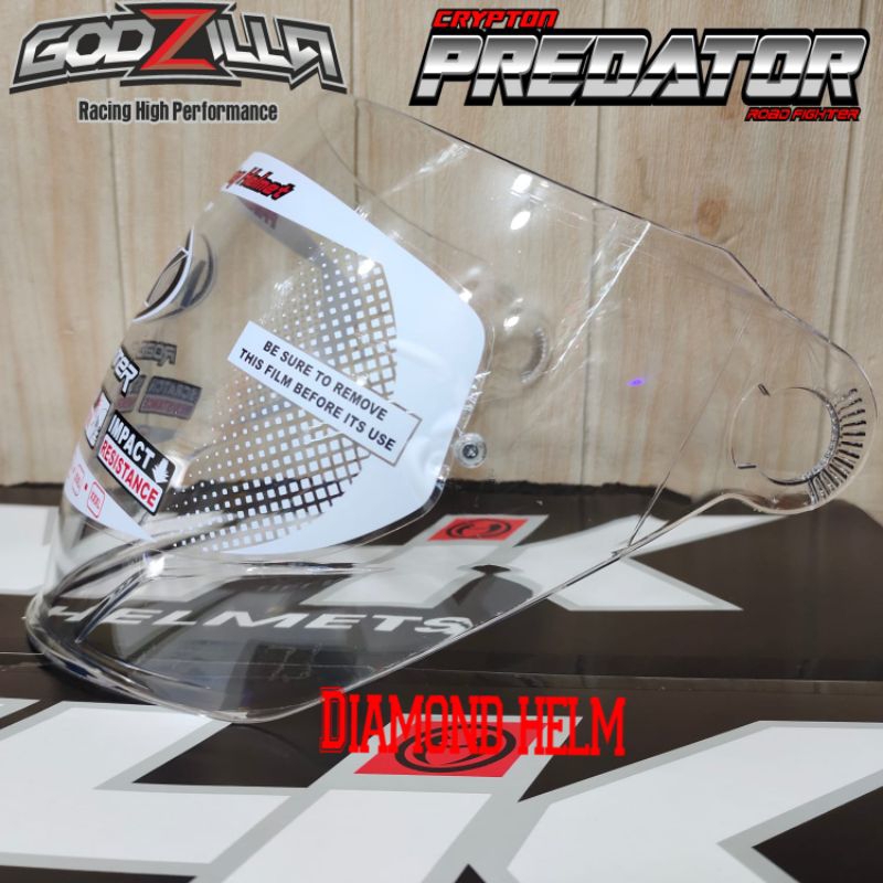 KACA HELM VISOR HELM NHK CRYPTON | PREDATOR 2V | NHK GODZILLA  | CLEAR ORIGINAL NHK