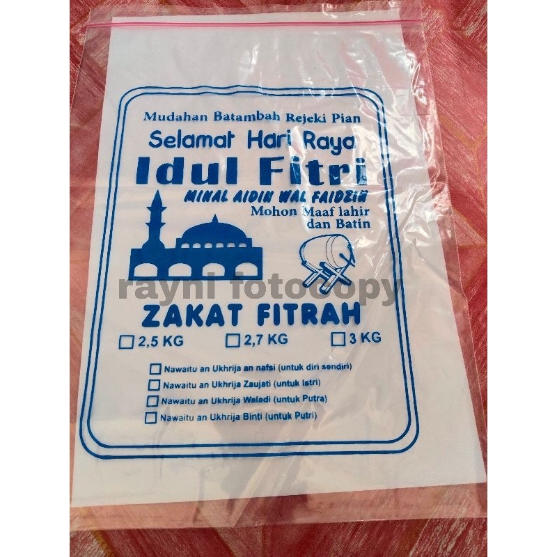 PLASTIK ZAKAT FITRAH SATUAN