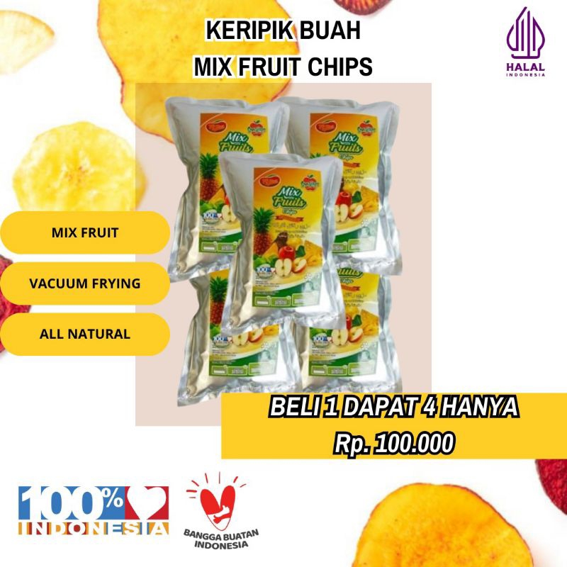 

KERIPIK BUAH MIX PRUITS CEMILAN SEHAT Halal INDONESIA