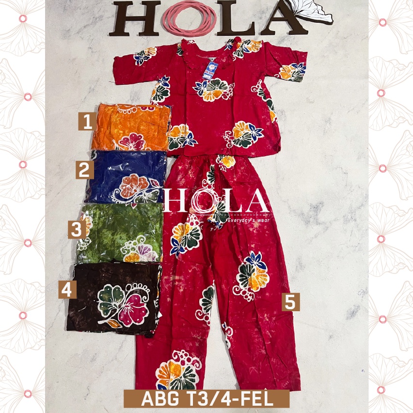 ART L93Q HOLAFASH  A Setelan CP ALVIN ABG Lengan 34 Batik Setcel batik setelan rumahan setelan santa