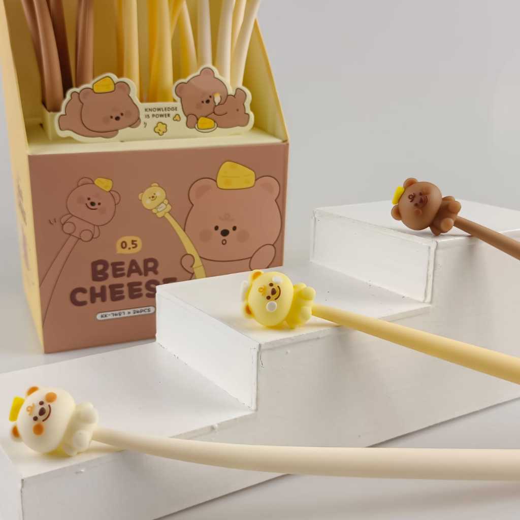 

Shack Gel Pen Bear Cheese /Karakter Lucu Karet 3D Bisa Goyang